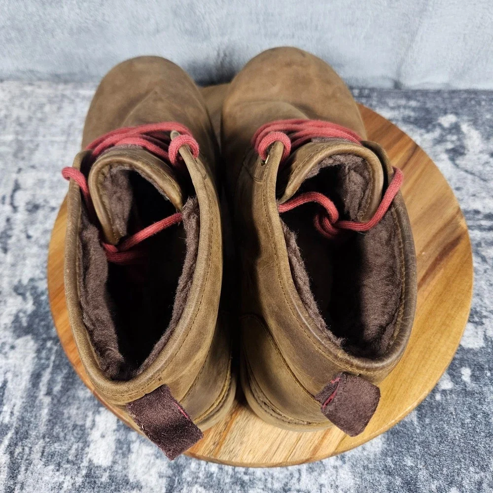 UGG Neumel Waterproof Brown Chukka Shearling Lined Ankle Boots Men Sz 12 1017254